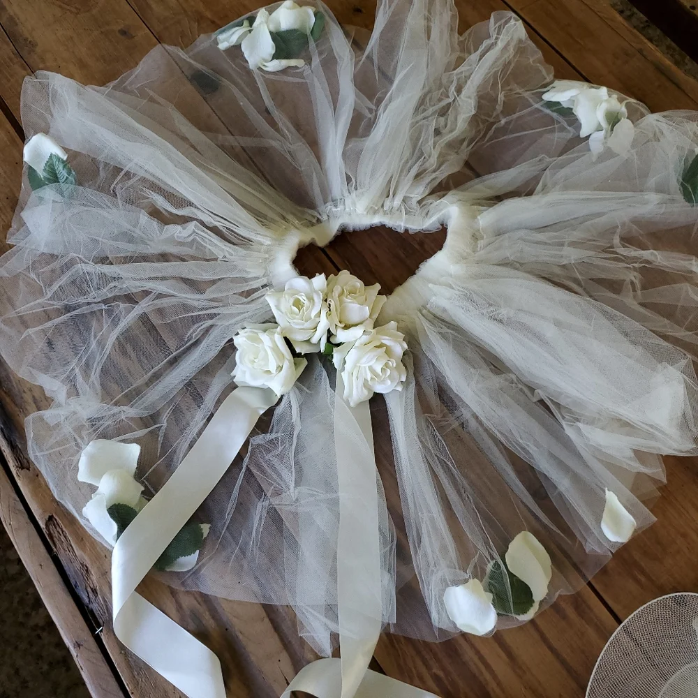 Pamela Tutu and Fairy wings cream Floral set Childs Halloween